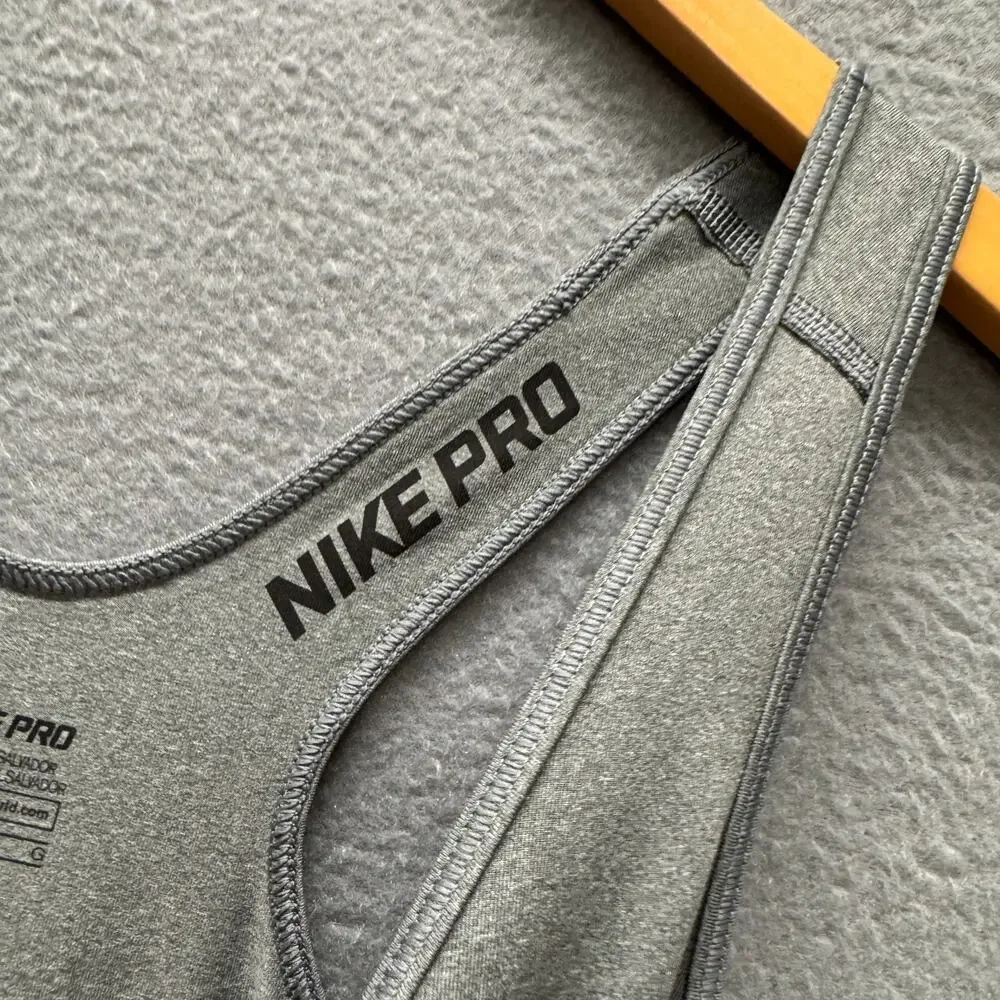 Nike Pro‎ Tank Top Womens Large Gray Dri Fit Competition Base Layer NEW